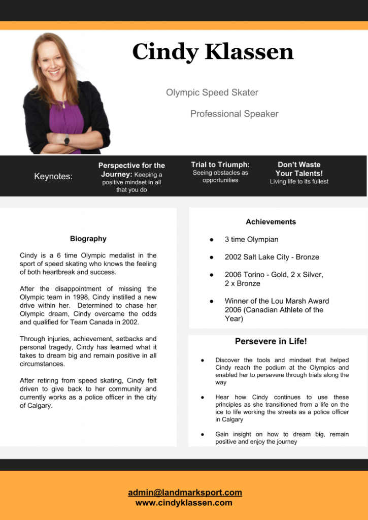 Cindy Klassen Public Speaking One-Sheet 1